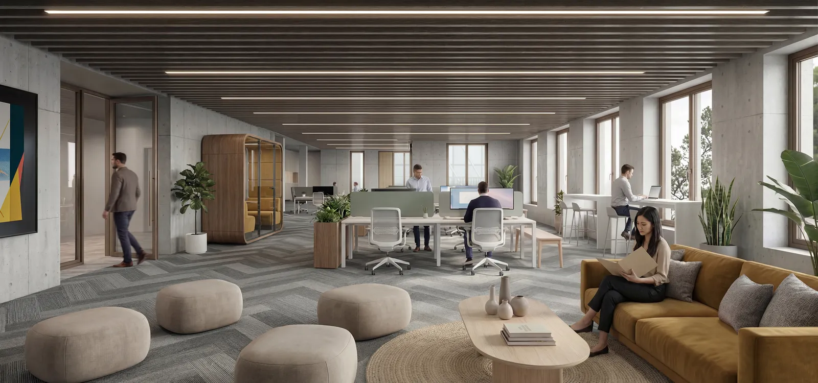 Office interior in daylight