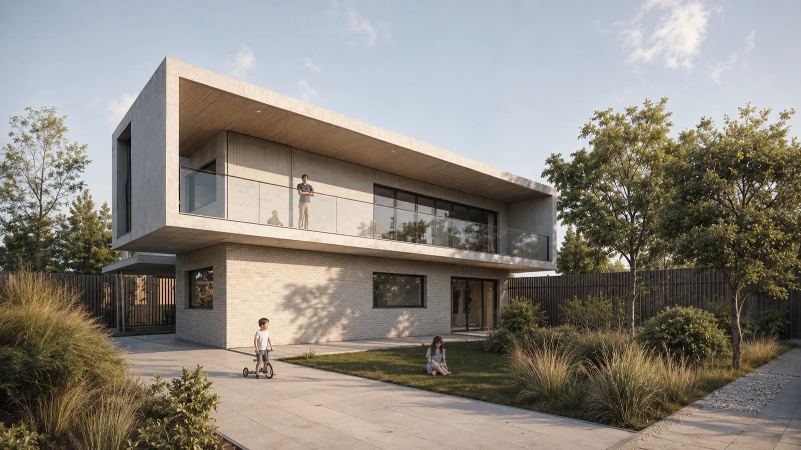 Photorealistic visualization developed from the villa sketch